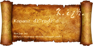 Kopasz Árpád névjegykártya
