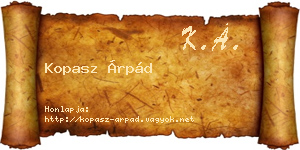 Kopasz Árpád névjegykártya